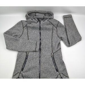 Eddie Bauer‎  Hooded Jacket Women's XS Heather Gray Full Zip Lightweight Fleece